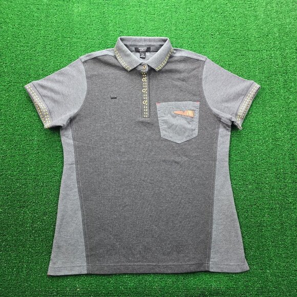 Mcdonalds Employee Polo Shirt Womens Medium Gray Short Sleeve Uniform Work Wear - Picture 1 of 8